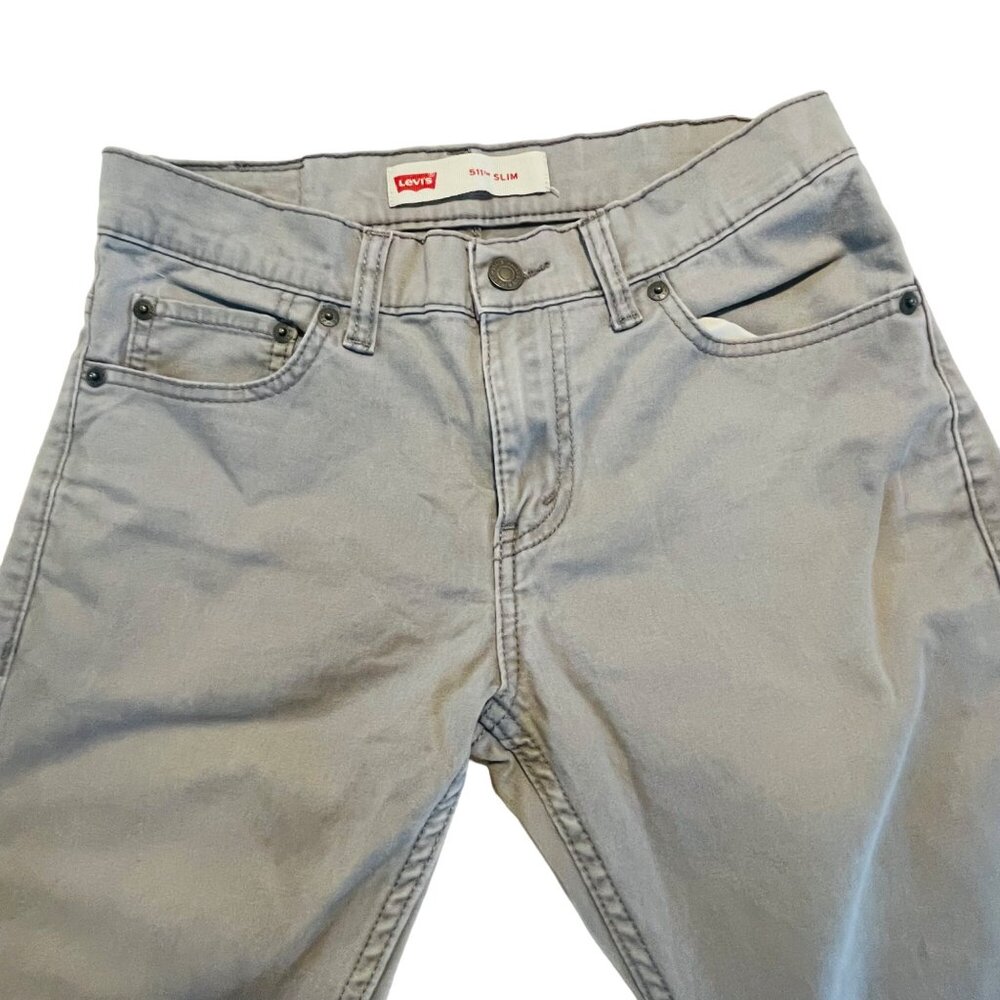 Levi's Boys Slim Fit Gray Jeans 14 Reg W27 L27 Comfort Stretch - Picture 9 of 12